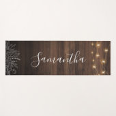 Tapis De Yoga Éclairage à cordes de bois rustique Script personn (Devant (Horizontal))