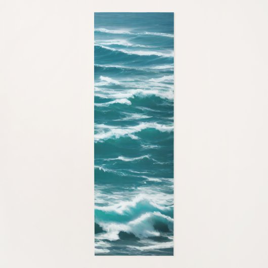Tapis De Yoga Écrasement des vagues turquoise de l'océan (Devant)