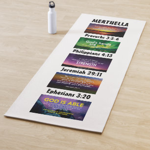 Tapis De Yoga Écriture chrétienne inspirée personnalisée