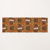 Tapis De Yoga Écureuil d'automne sur brun foncé (Devant (Horizontal))