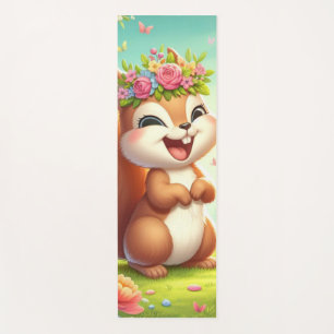Tapis De Yoga Écureuil du printemps mignon et heureux