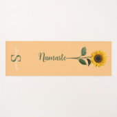 Tapis De Yoga Editable Name Sunflower Namaste (Devant (Horizontal))