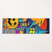Tapis De Yoga Éffrayant Haunted House (Devant (Horizontal))