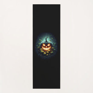 Tapis De Yoga Éffrayant nature brillant Halloween citrouille