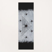 Tapis De Yoga Éffrayante Spiderweb Black Widow Spider sur Black (Devant)