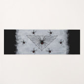 Tapis De Yoga Éffrayante Spiderweb Black Widow Spider sur Black (Devant (Horizontal))