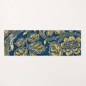 Tapis De Yoga Élégance Bleue Dorée (Devant (Horizontal))
