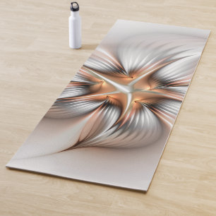 Tapis De Yoga Élégance florale Art Abstrait fractal moderne