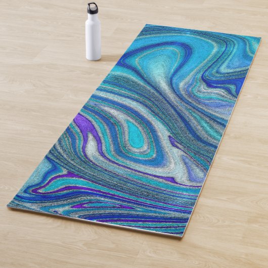Tapis De Yoga Elégant Aquamarine Paua Rainbow Shell inspiré (En situation)