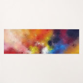 Tapis De Yoga Élégant Art Abstrait Rouge Orange Bleu Jaune (Devant (Horizontal))