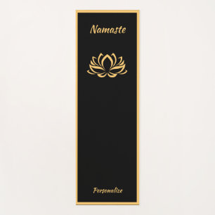 Tapis De Yoga Élégant Black Gold Lotus Flower Zen Yoga Namaste