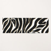 Tapis De Yoga Elegant Black Gold Zebra White Animal Print (Devant (Horizontal))