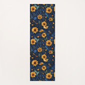 Tapis De Yoga Élégant bleu floral (Devant)