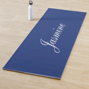 Tapis De Yoga Elégant bleu foncé Nom personnalisé Yoga Mat