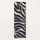 Tapis De Yoga Elégant bleu marine Gold Zebra Imprimer (Devant)