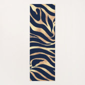 Tapis De Yoga Elégant bleu marine Gold Zebra Imprimer (Dos)