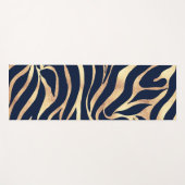 Tapis De Yoga Elégant bleu marine Gold Zebra Imprimer (Devant (Horizontal))