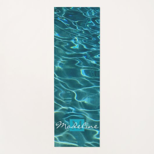 Tapis De Yoga Élégant bleu motif d'eau turquoise (Devant)