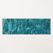 Tapis De Yoga Élégant bleu motif d'eau turquoise (Devant (Horizontal))