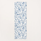 Tapis De Yoga Elegant Blue Floral Toile Botanical Pattern  (Devant)