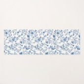 Tapis De Yoga Elegant Blue Floral Toile Botanical Pattern  (Devant (Horizontal))