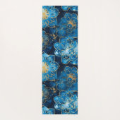 Tapis De Yoga Elegant Boho Blue Gold Floral Mandala (Dos)