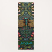 Tapis De Yoga Élégant botanique de libellule Vintage (Devant)