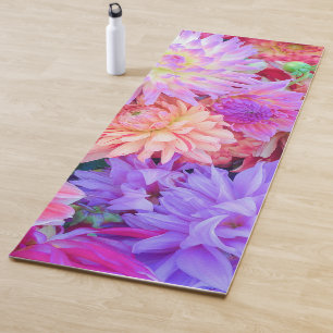 Tapis De Yoga Elégant Bouquet de Fleurs orange violet rose roug