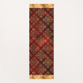 Tapis De Yoga Élégant Damas d'or Bourgogne (Devant)