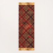 Tapis De Yoga Élégant Damas d'or Bourgogne (Dos)