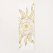 Tapis De Yoga Elégant Gold Sun Mandala Design (Dos)