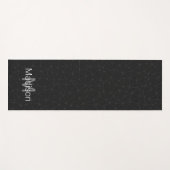 Tapis De Yoga Élégant gris foncé gris foncé grisé monogramme (Devant (Horizontal))