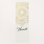 Tapis De Yoga Élégant instructeur YOGA Blanc or Floral Mandala (Devant)