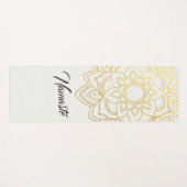 Tapis De Yoga Élégant instructeur YOGA Blanc or Floral Mandala (Devant (Horizontal))