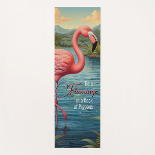 Tapis De Yoga Elégant lagon de paradis tropical flamand rose