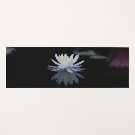 Tapis De Yoga Elégant Lotus Blanc, Noir (Devant (Horizontal))