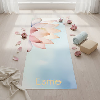 Tapis De Yoga Elegant Lotus Yoga Mat – Minimal & Serene Design