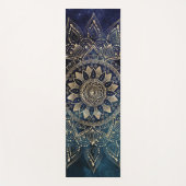 Tapis De Yoga Elégant Mandala Gold Blue Galaxy (Devant)
