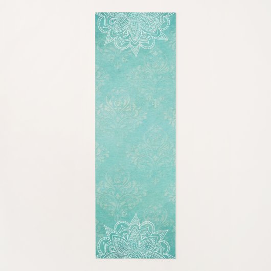 Tapis De Yoga Elégant Mandala Yoga Mat Oriental Turquoise (Devant)