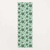 Tapis De Yoga Elegant, Modern Flower Pattern on Green (Devant)