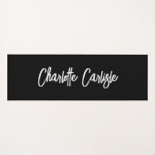 Tapis De Yoga Élégant moderne main Lettré Script noir (Devant (Horizontal))