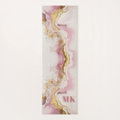 Tapis De Yoga Élégant Monogramme Abstrait rose moderne (Dos)