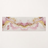 Tapis De Yoga Élégant Monogramme Abstrait rose moderne (Devant (Horizontal))