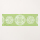 Tapis De Yoga Élégant Monogramme Boho Lime Green Mandala (Devant (Horizontal))