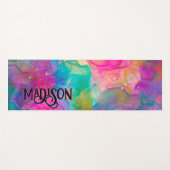 Tapis De Yoga Élégant monogramme d'art en marbre coloré (Devant (Horizontal))