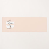 Tapis De Yoga Élégant Monogramme rose pâle moderne (Devant (Horizontal))