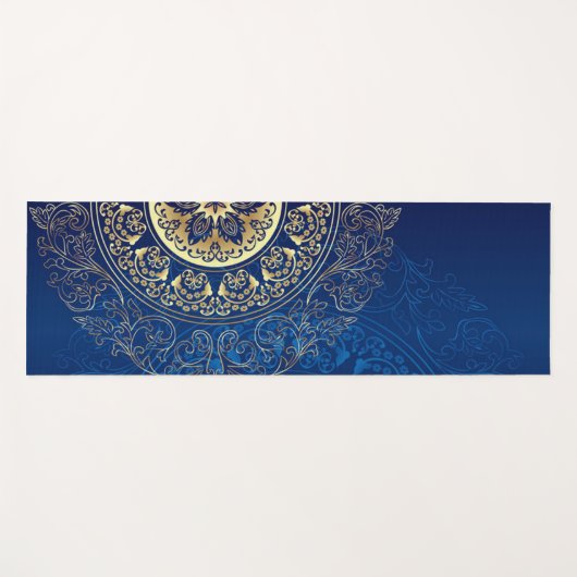Tapis De Yoga Elégant Motif de mandala bleu Yoga Mat ! (Devant (Horizontal))