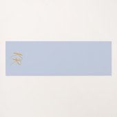 Tapis De Yoga Élégant Motif en marbre bleu or Namaste Initiales (Dos (Horizontal))