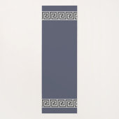 Tapis De Yoga Élégant Motif grec sur gris monogramme (Dos)