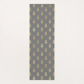 Tapis De Yoga Élégant Motif gris et d'ananas or (Dos)